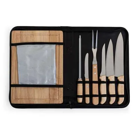 Kit Talheres para Churrasco com 8 peças personalizado